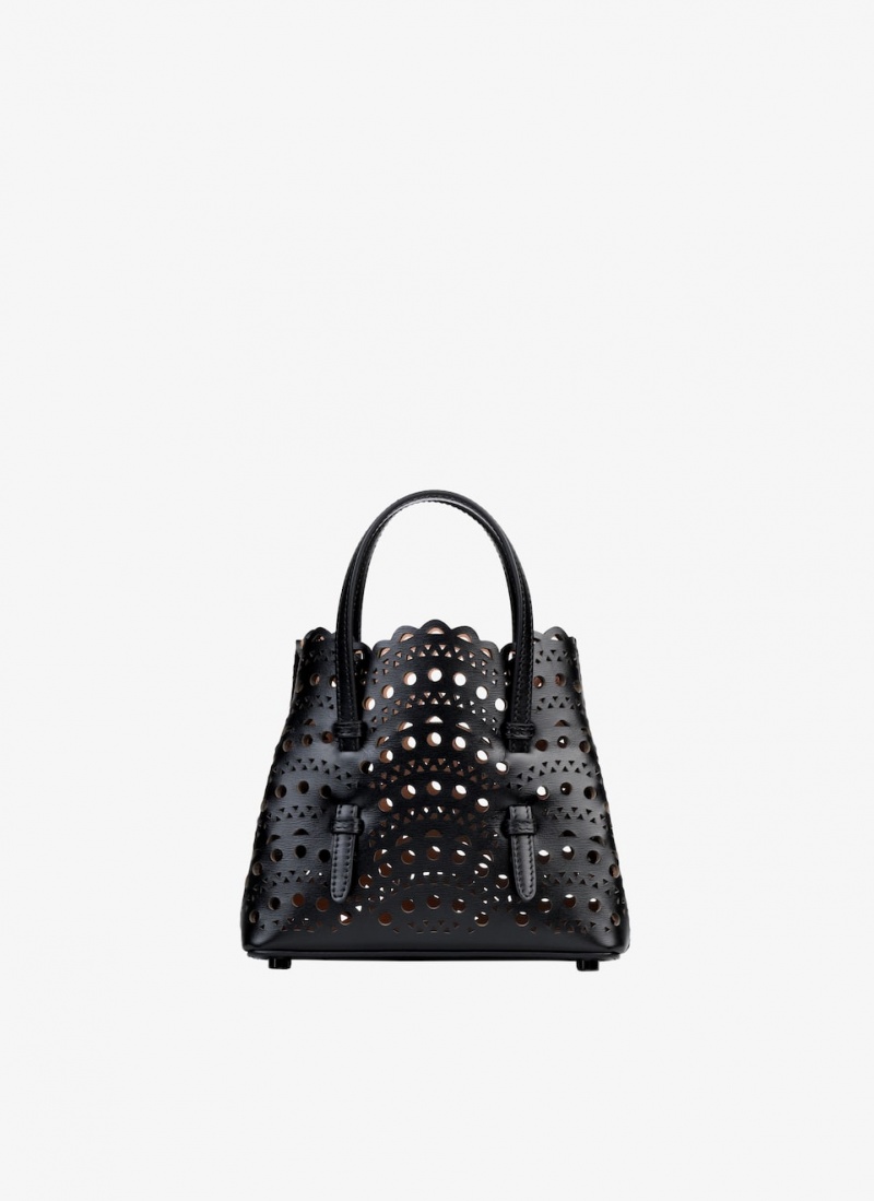 Black Women's Alaia Mina 16 Tote Bags Canada | P1Y-8836