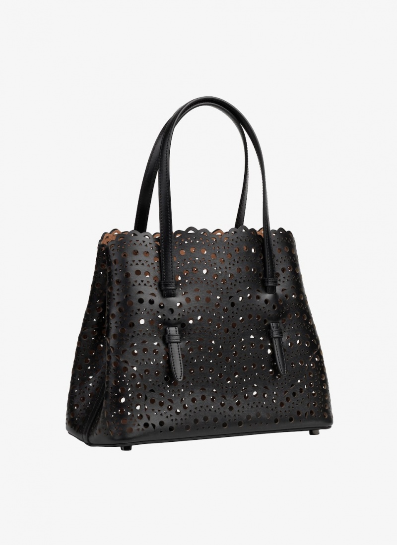 Black Women's Alaia Mina 25 Tote Bags Canada | C6J-7362