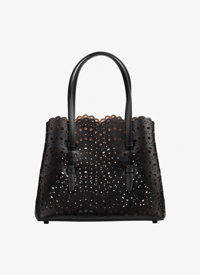 Black Women's Alaia Mina 25 Tote Bags Canada | C6J-7362