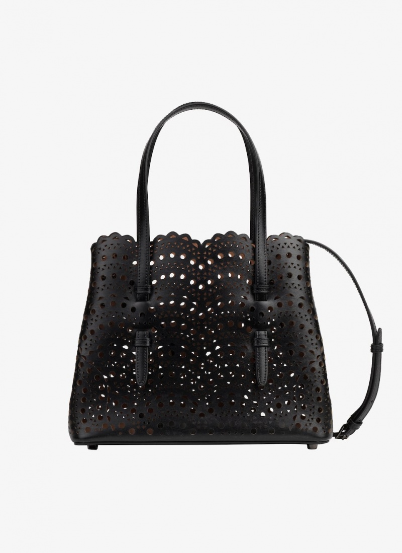 Black Women's Alaia Mina 25 Tote Bags Canada | C6J-7362