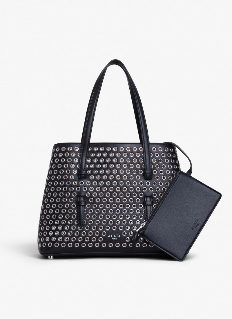 Black Women's Alaia Mina 25 Tote Bags Canada | L1L-3125