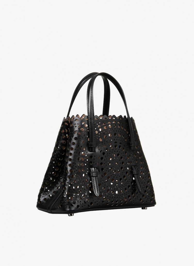 Black Women's Alaia Mina 25 Tote Bags Canada | O7A-3375