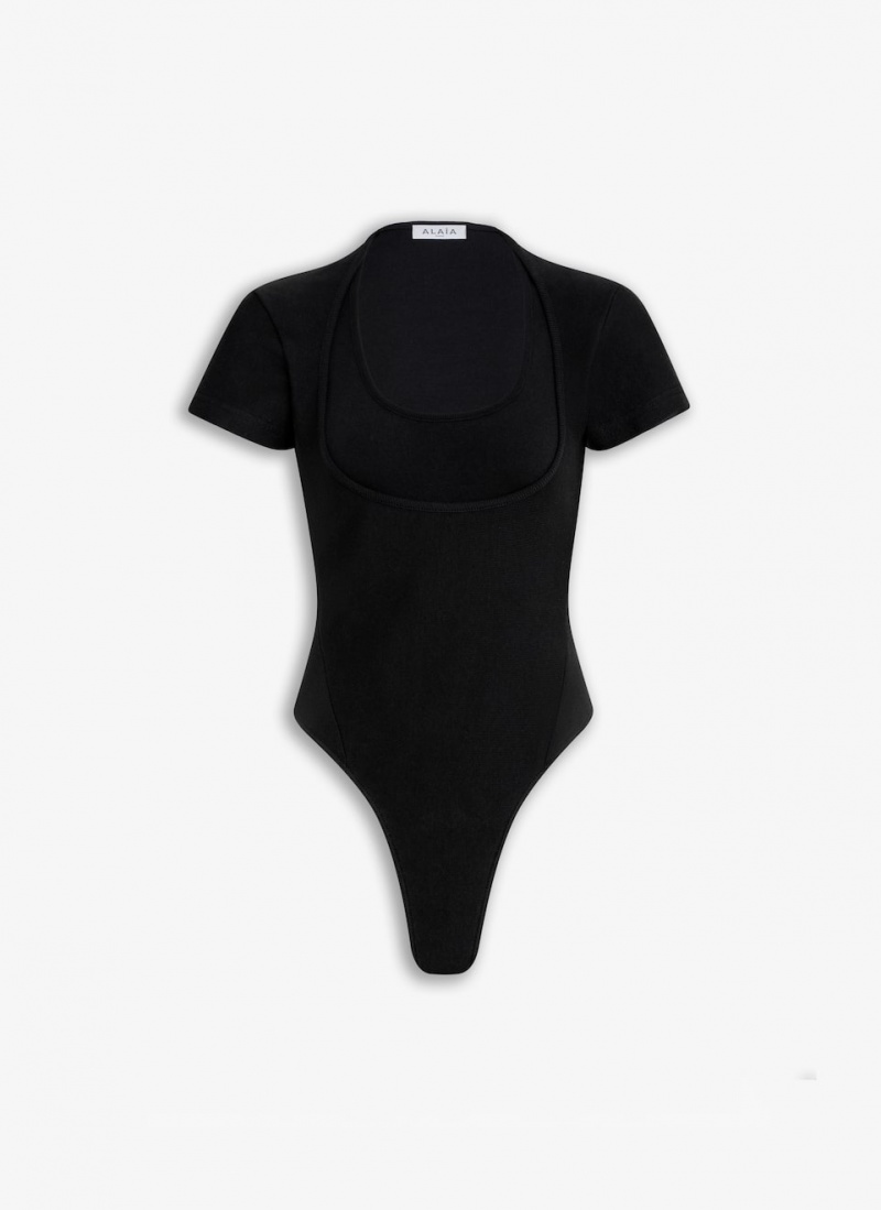 Black Women\'s Alaia Neckline Body Bodysuits Canada | C2U-6144