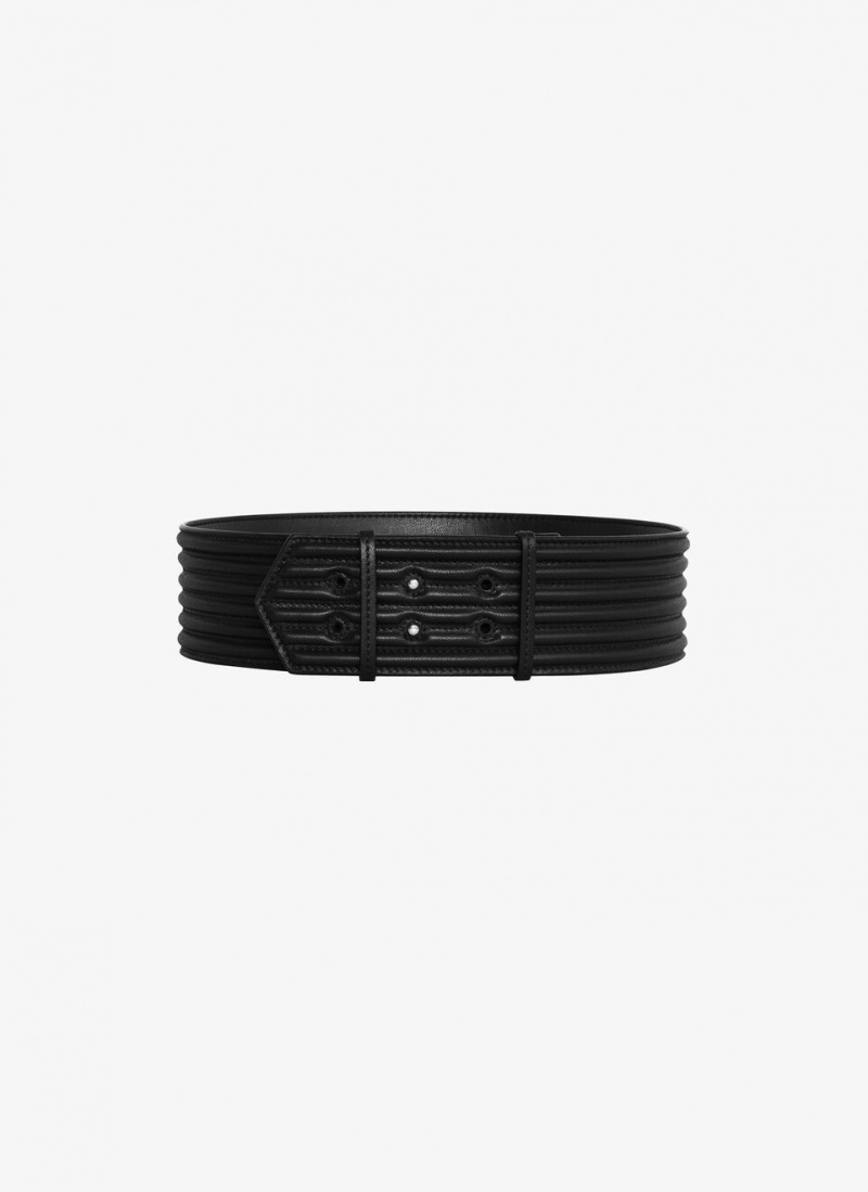 Black Women's Alaia Padded Belts Canada | M5Q-2780