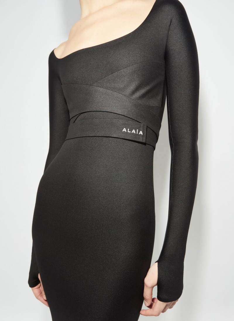 Black Women's Alaia Sculpting Jersey Dress Canada | V8N-8221