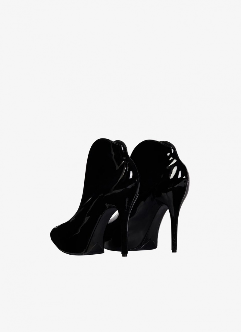 Black Women's Alaia Slick Patent Leather Booties Pumps Canada | C9R-3038