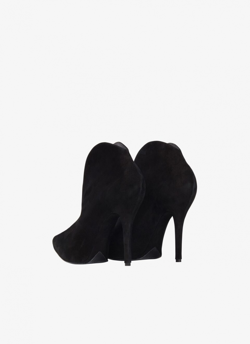 Black Women's Alaia Slick Suede Booties Pumps Canada | C0U-4232