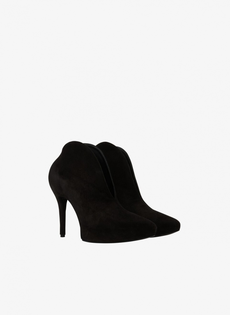 Black Women's Alaia Slick Suede Booties Pumps Canada | C0U-4232