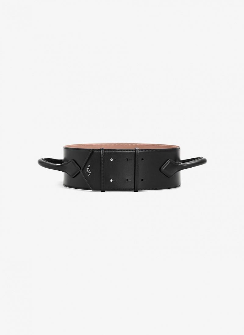 Black Women's Alaia Teckel Handle Belts Canada | Q5R-2678