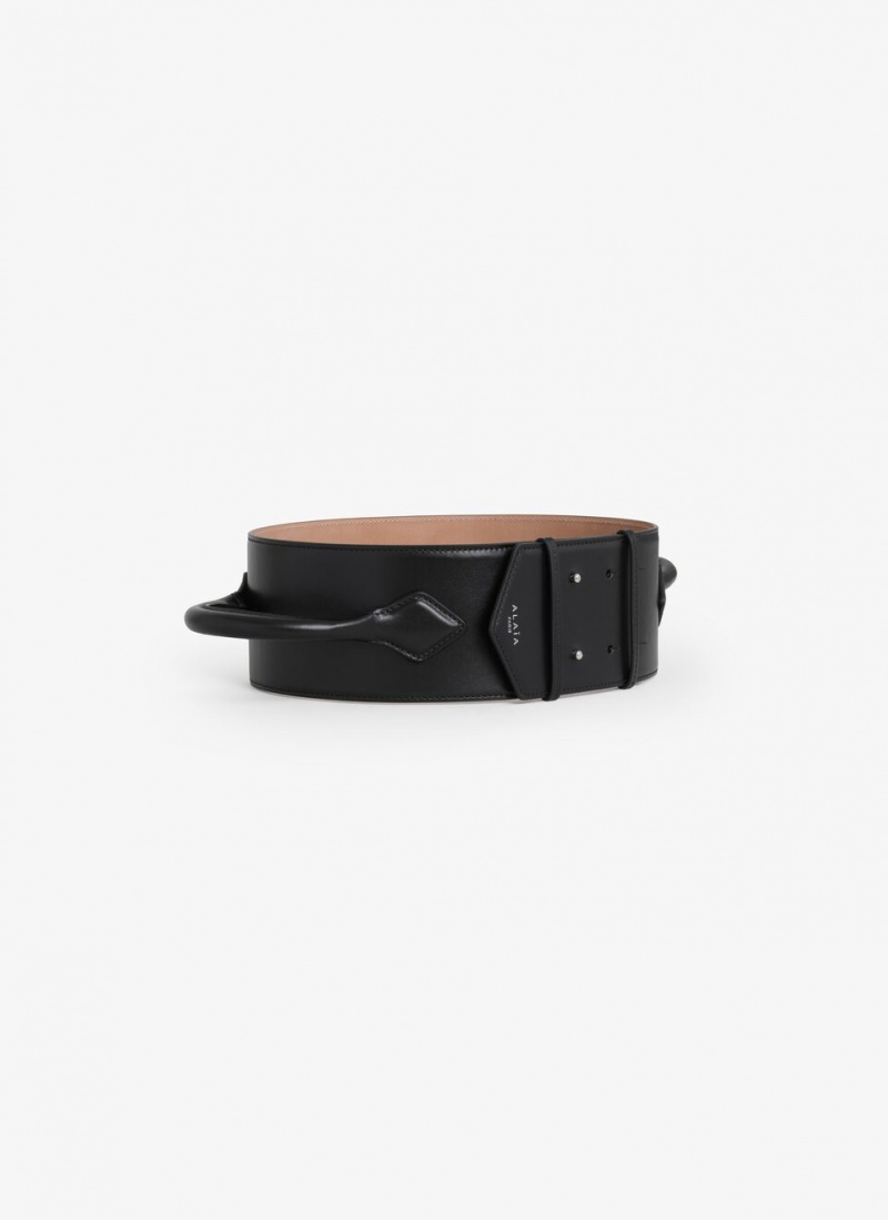 Black Women's Alaia Teckel Handle Belts Canada | Q5R-2678