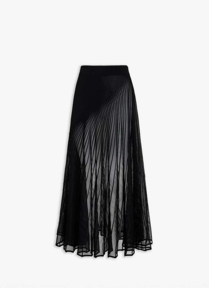 Black Women\'s Alaia Twisted Long Skirts Canada | E0C-4265