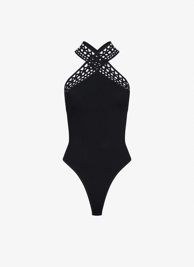 Black Women\'s Alaia Vienne Cross Body Bodysuits Canada | P5M-7060