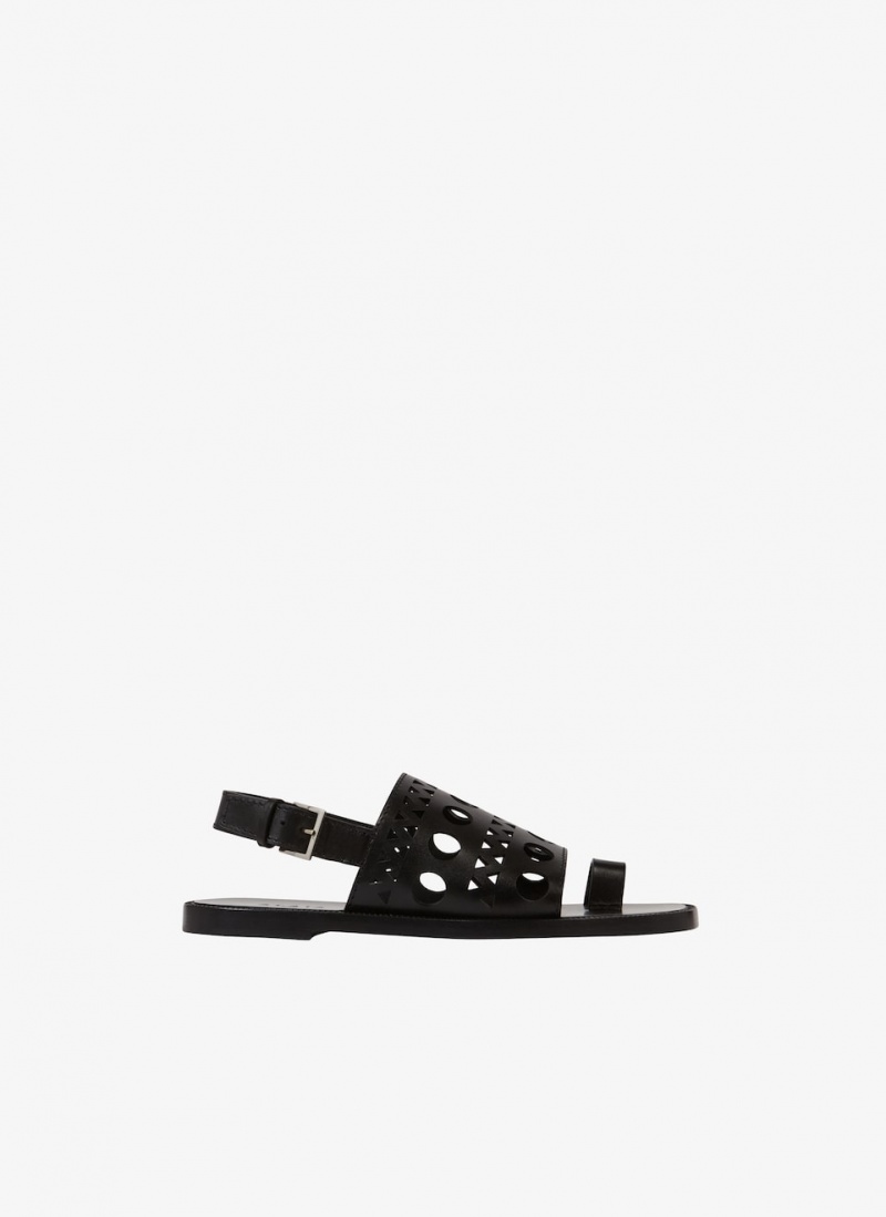 Black Women\'s Alaia Vienne Flat Sandals Canada | T6Y-3492