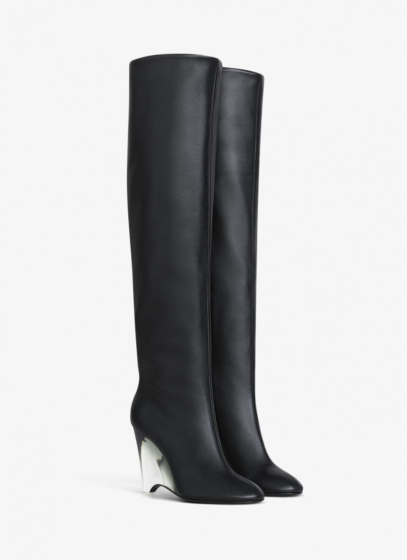 Black Women's Alaia Wedge Boots Canada | U0J-3052