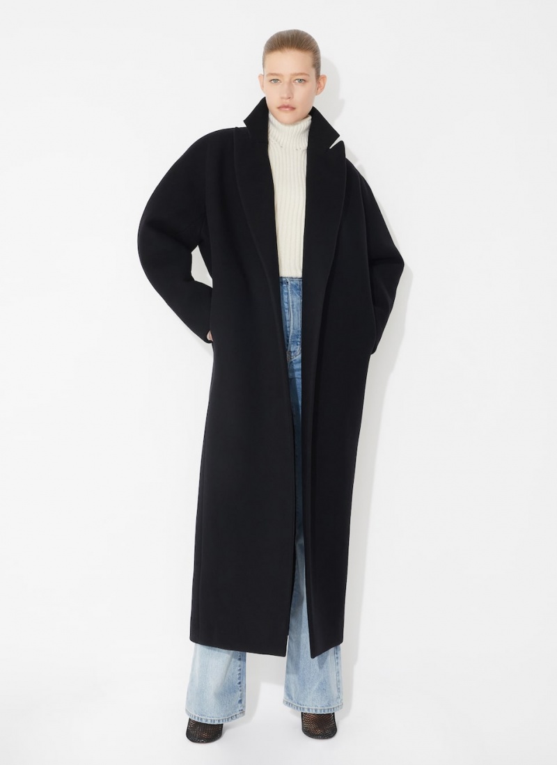 Black Women's Alaia Wool Coats Canada | J8D-5907