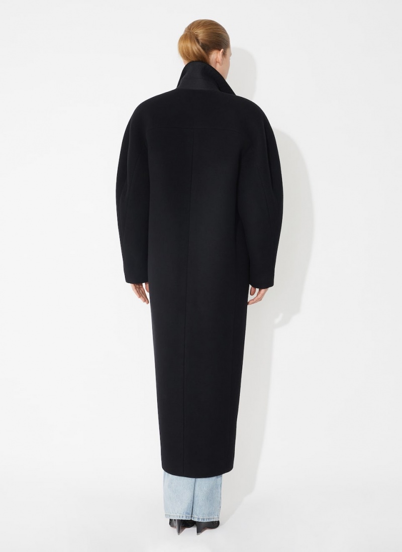 Black Women's Alaia Wool Coats Canada | J8D-5907