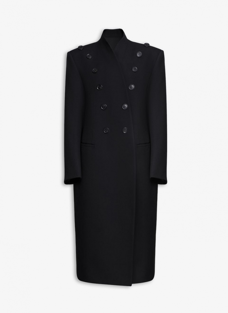 Black Women\'s Alaia Wool Large Coats Canada | Q2Q-0257