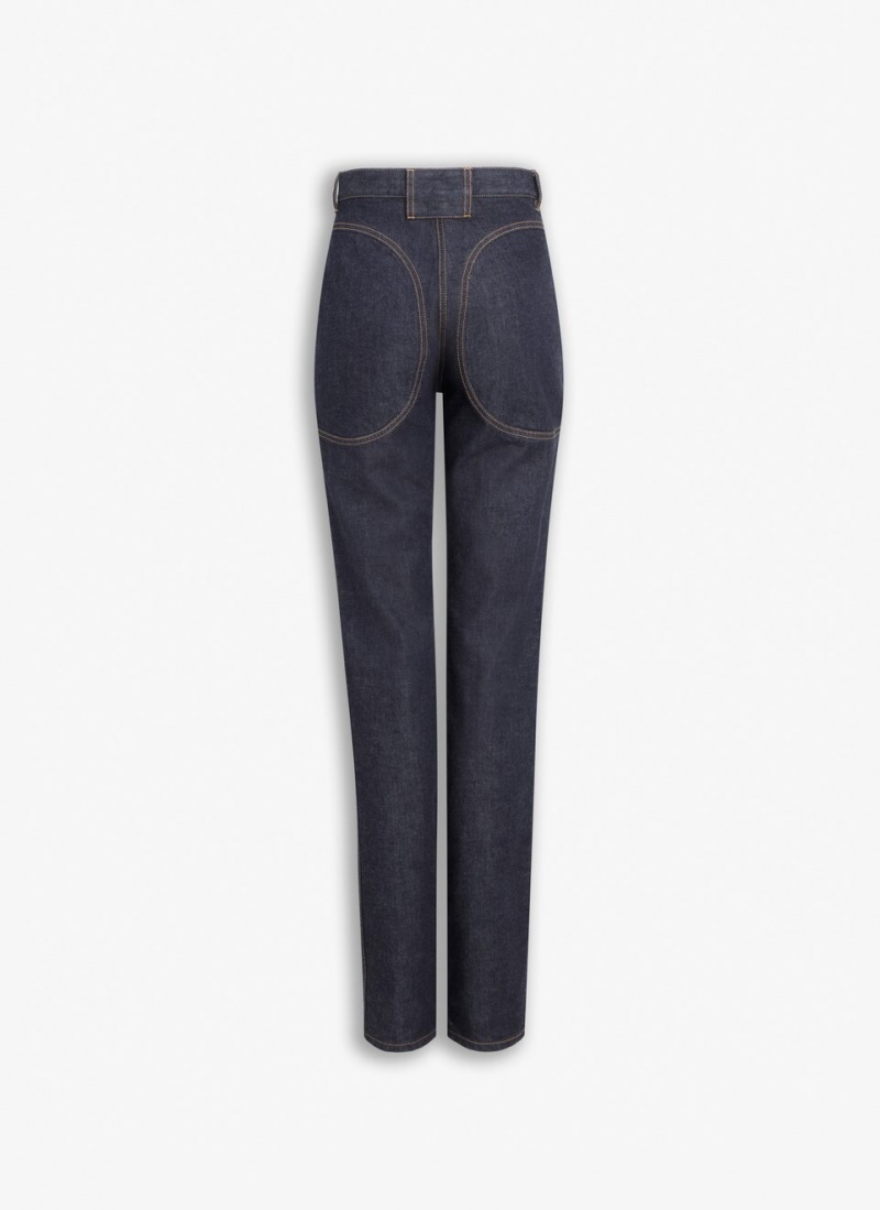 Blue Women's Alaia Highwaist Denim Pants Canada | D7Z-3123