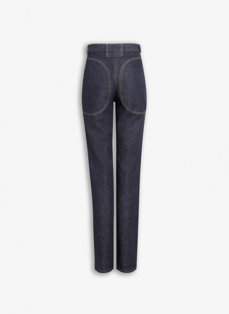 Blue Women's Alaia Highwaist Denim Pants Canada | L8K-8809