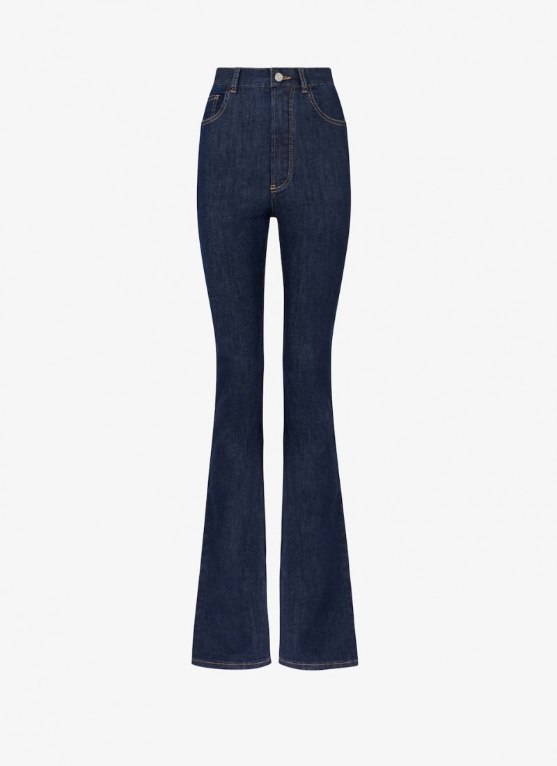 Blue Women\'s Alaia Long Bootcut Denim Pants Canada | L6F-2693