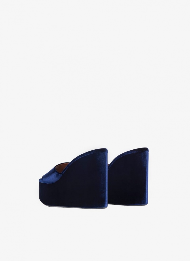 Blue Women's Alaia Riviera Wedge Mules Canada | H3K-4282