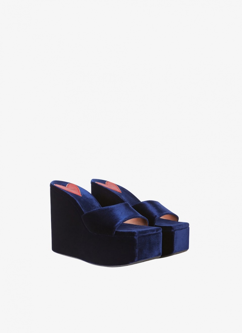 Blue Women's Alaia Riviera Wedge Mules Canada | H3K-4282