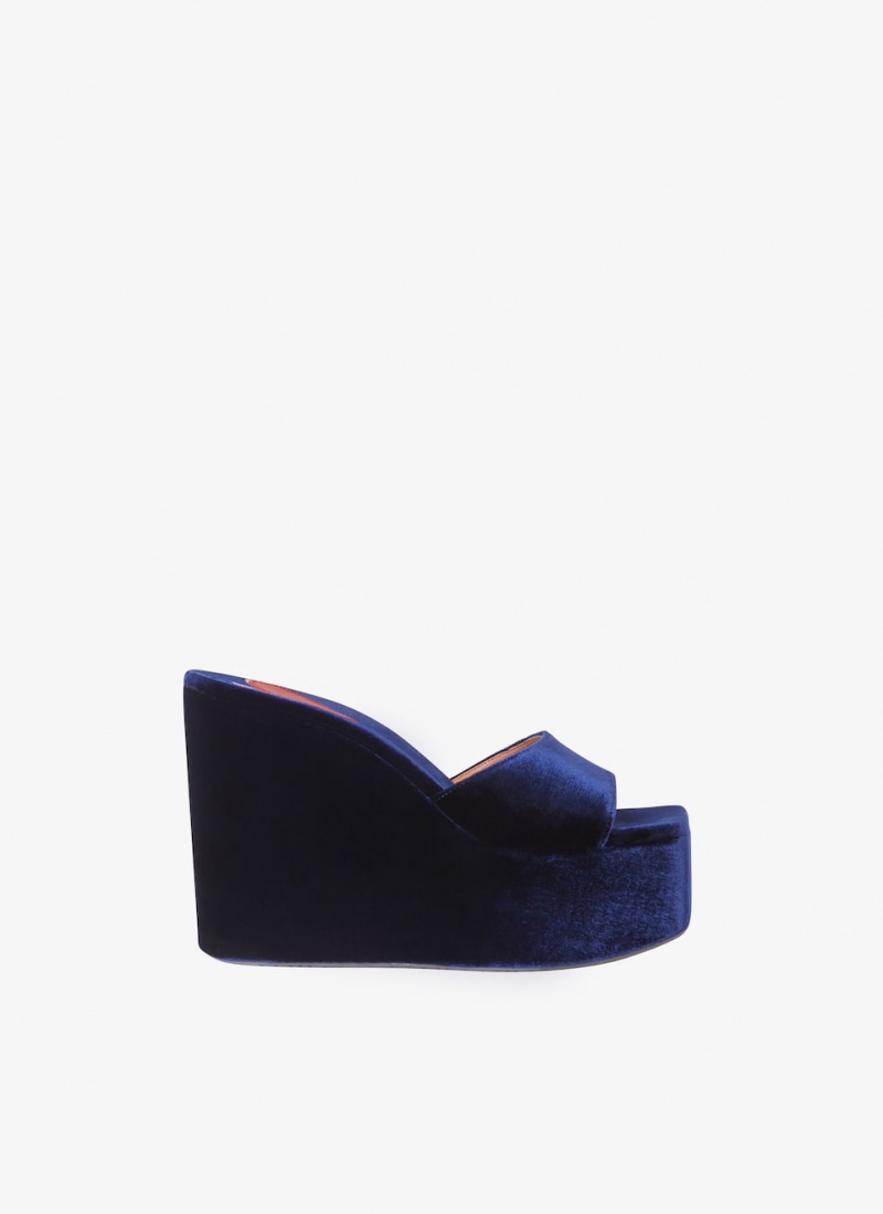 Blue Women\'s Alaia Riviera Wedge Mules Canada | H3K-4282