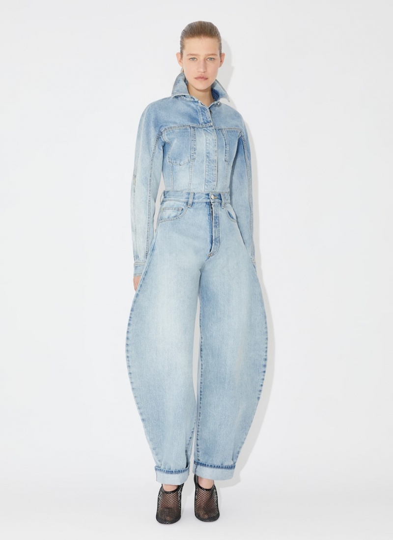 Blue Women's Alaia Round Denim Pants Canada | S1V-7400