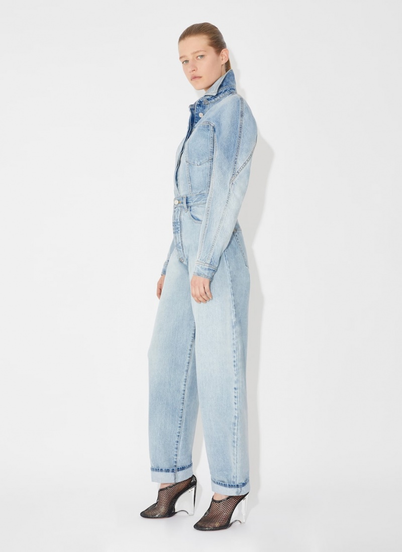 Blue Women's Alaia Round Denim Pants Canada | S1V-7400