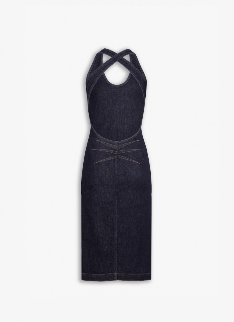 Blue Women's Alaia Sculpting Denim Dress Canada | M3M-5670