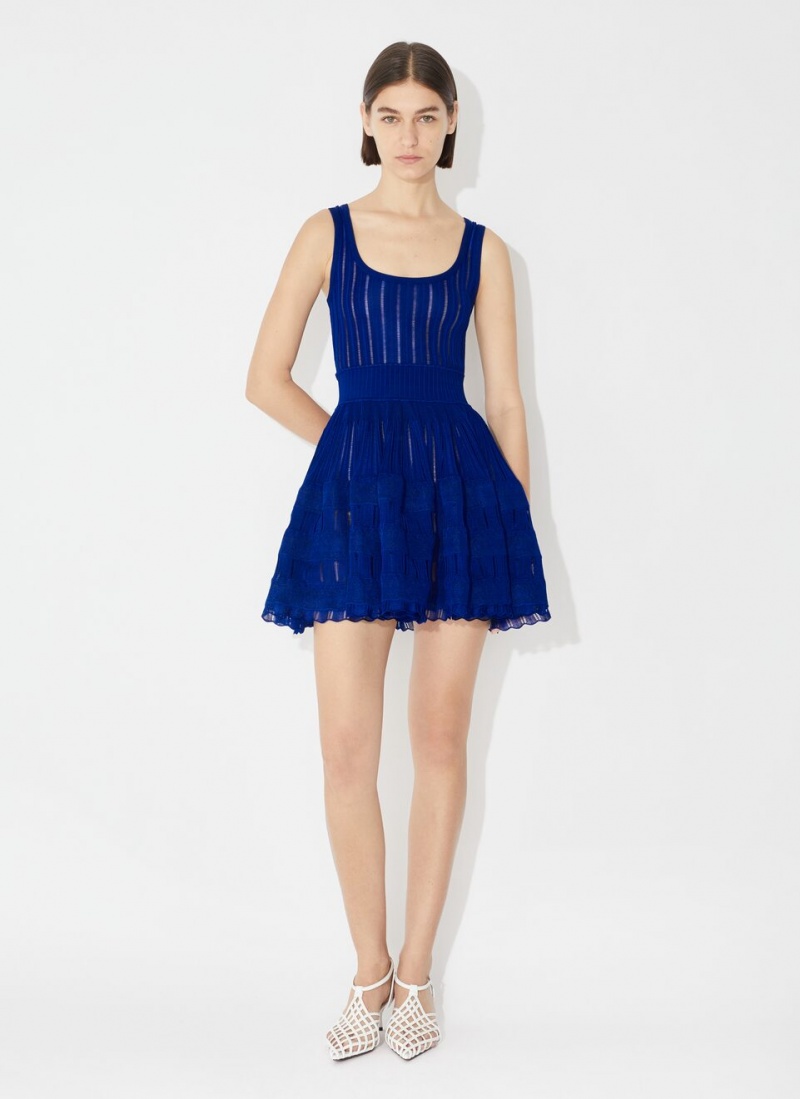 Blue Women's Alaia Shiny Crinoline Dress Canada | O7L-3151