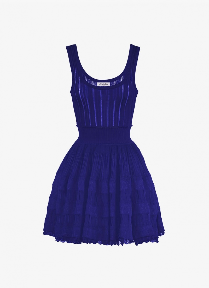 Blue Women\'s Alaia Shiny Crinoline Dress Canada | O7L-3151