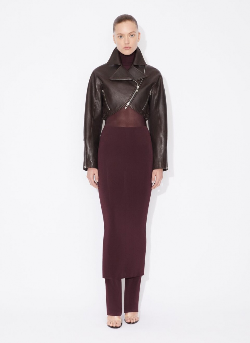 Burgundy Women's Alaia Fluid Skirts Pants Canada | E3P-6275