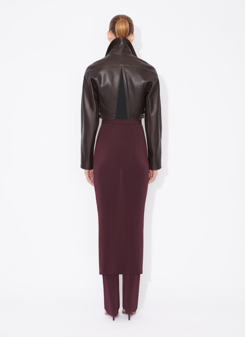 Burgundy Women's Alaia Fluid Skirts Pants Canada | E3P-6275