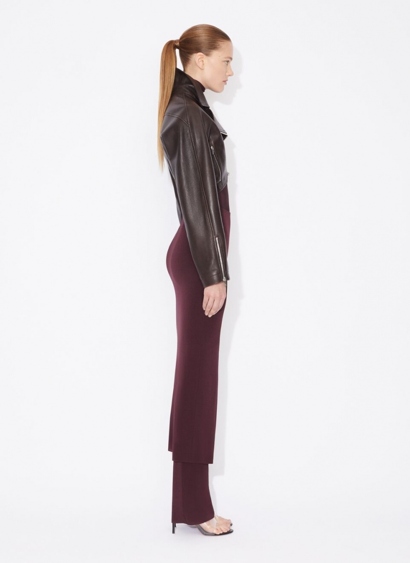 Burgundy Women's Alaia Fluid Skirts Pants Canada | E3P-6275