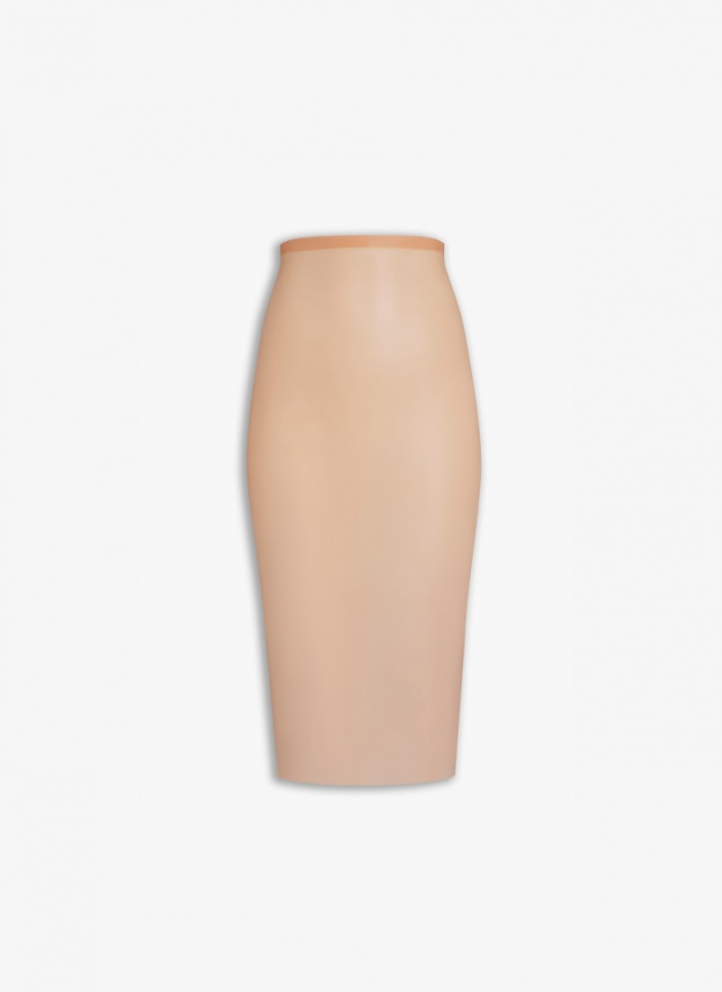 Gold Women\'s Alaia Latex Pencil Skirts Canada | Z3V-6869