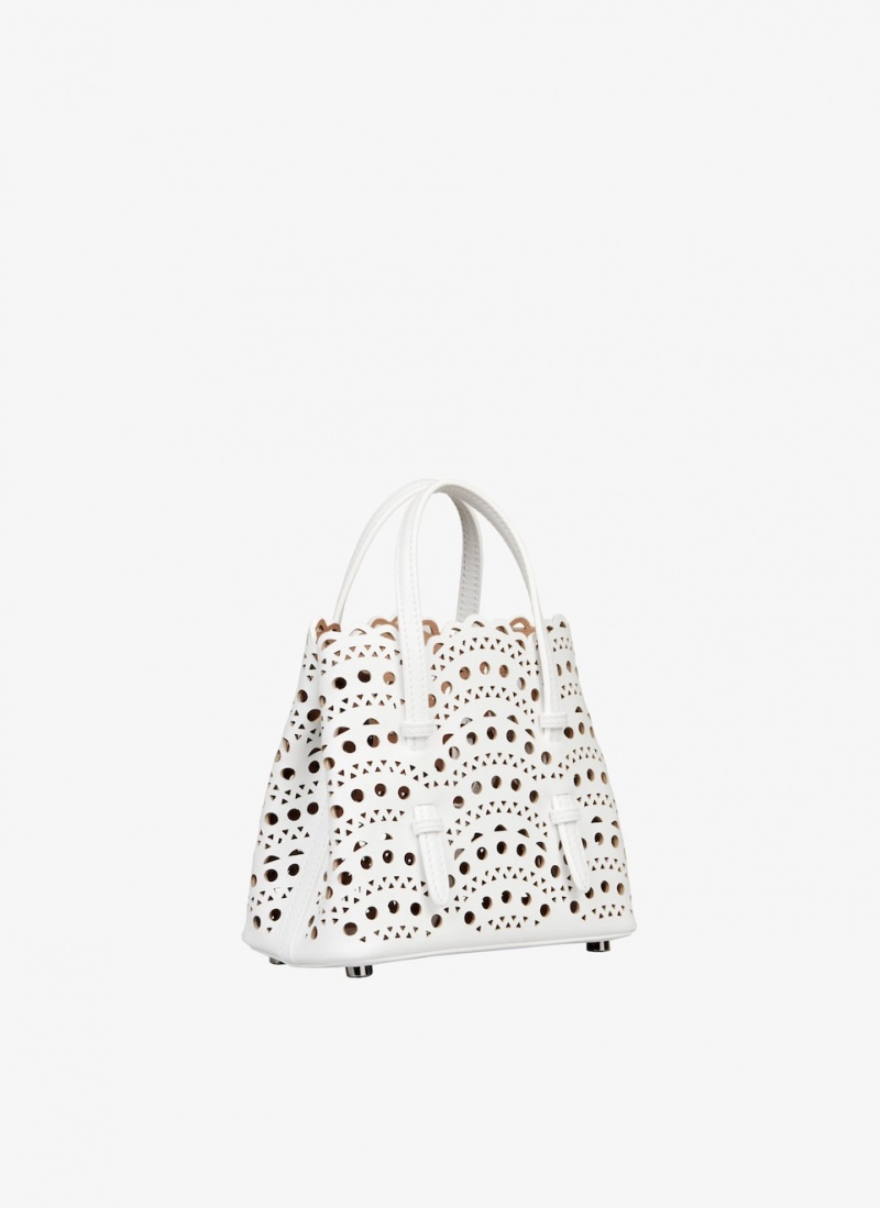 Optic White Women's Alaia Mina 16 Tote Bags Canada | H1C-7845