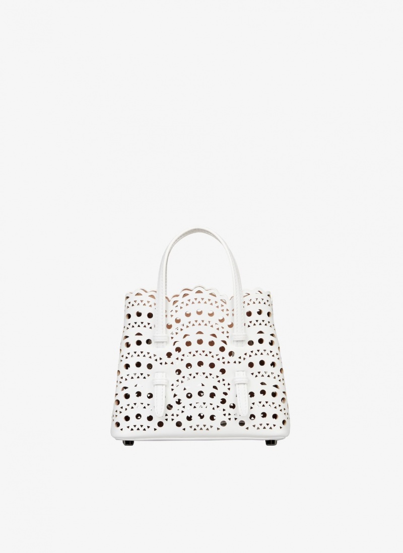 Optic White Women's Alaia Mina 16 Tote Bags Canada | H1C-7845