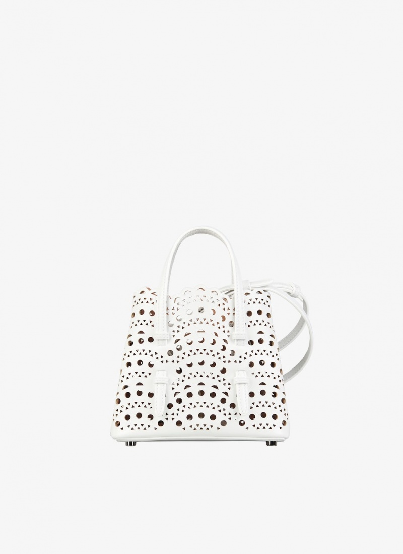 Optic White Women\'s Alaia Mina 16 Tote Bags Canada | H1C-7845