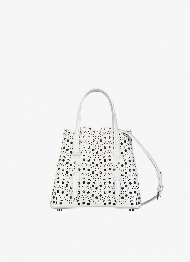 Optic White Women\'s Alaia Mina 20 Tote Bags Canada | B9Z-8041