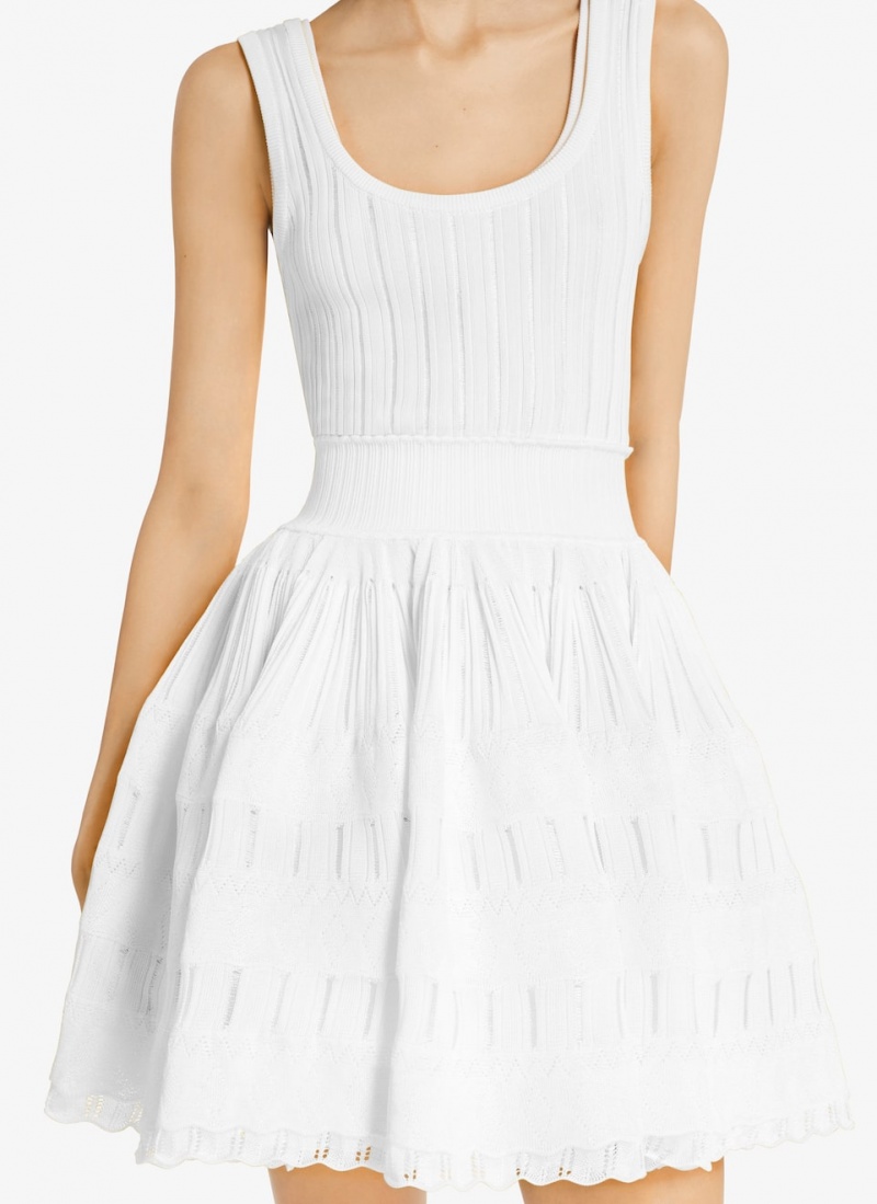 Optic White Women's Alaia Shiny Crinoline Dress Canada | L9D-4840