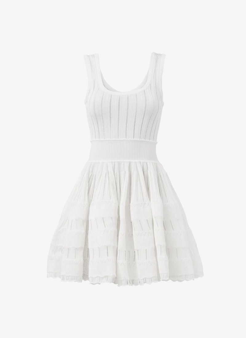 Optic White Women\'s Alaia Shiny Crinoline Dress Canada | L9D-4840