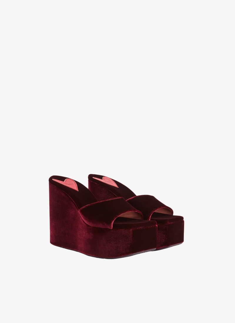 Red Women's Alaia Riviera Wedge Mules Canada | S3P-2161