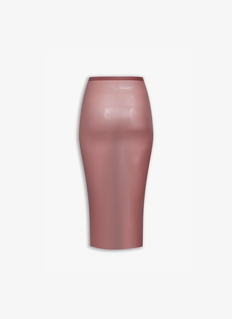 Rose Women's Alaia Latex Pencil Skirts Canada | Y3T-4106