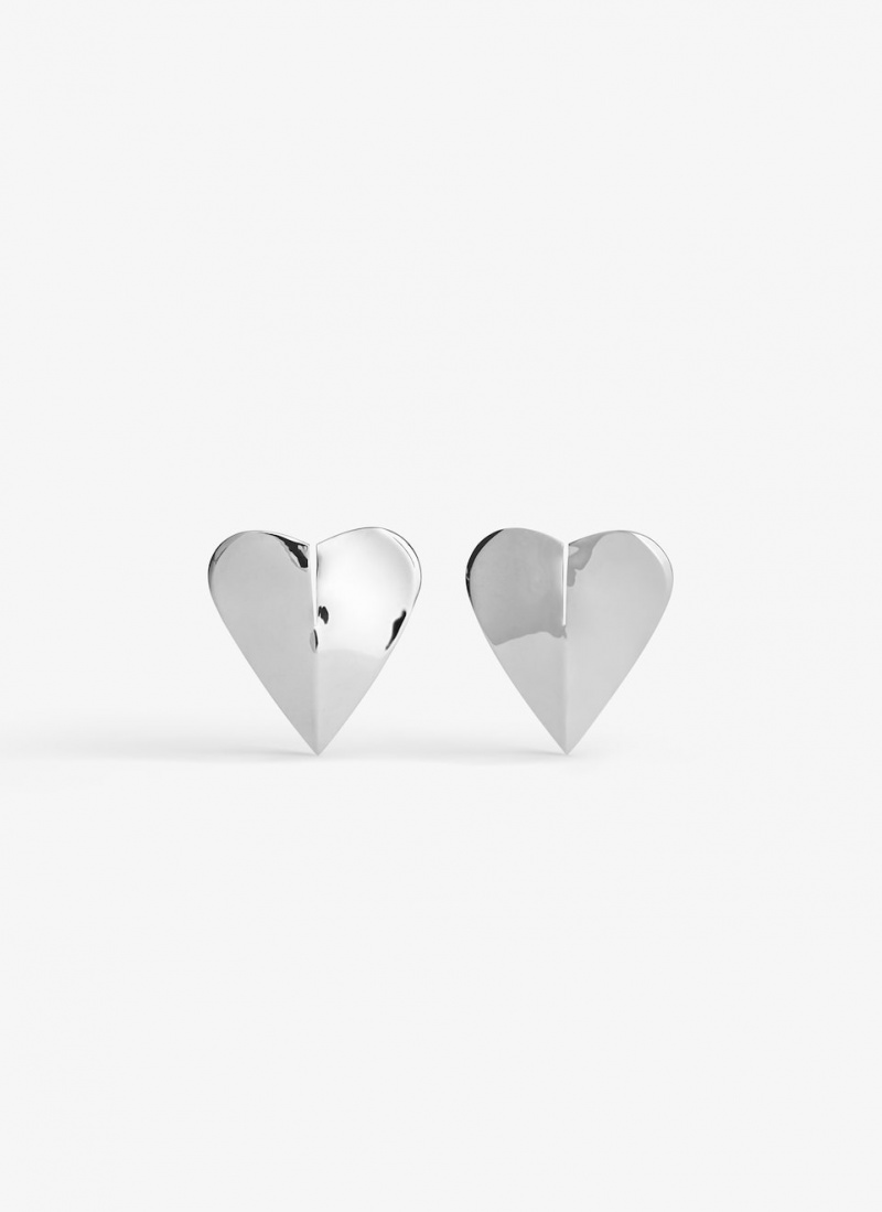 Silver Women\'s Alaia Heart Earrings Canada | B0L-3980