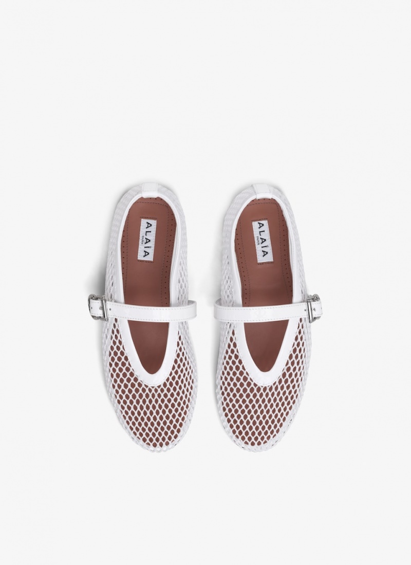 White Women's Alaia Ballet Flats Canada | W2S-6289