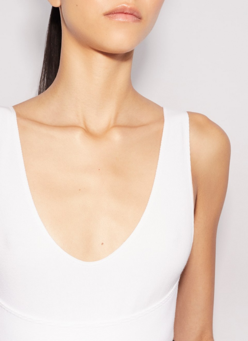 White Women's Alaia Cut-out Body Bodysuits Canada | S5K-0706