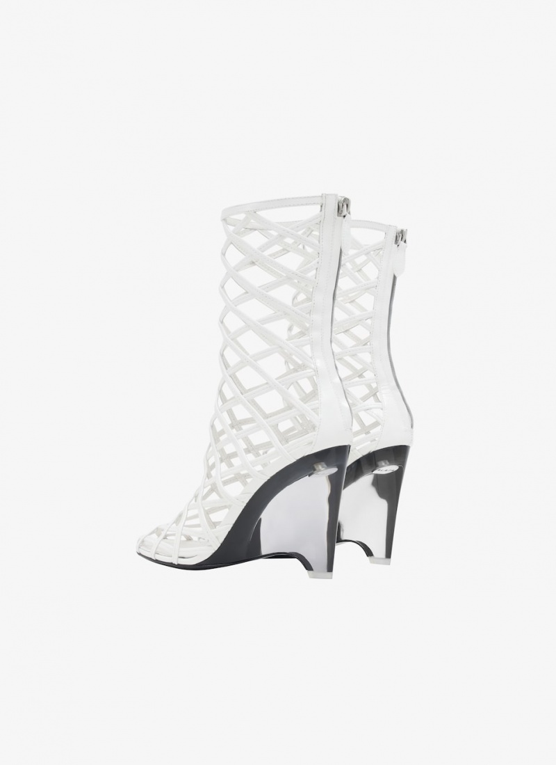 White Women's Alaia La Cage Wedge Boots Canada | E4B-0893