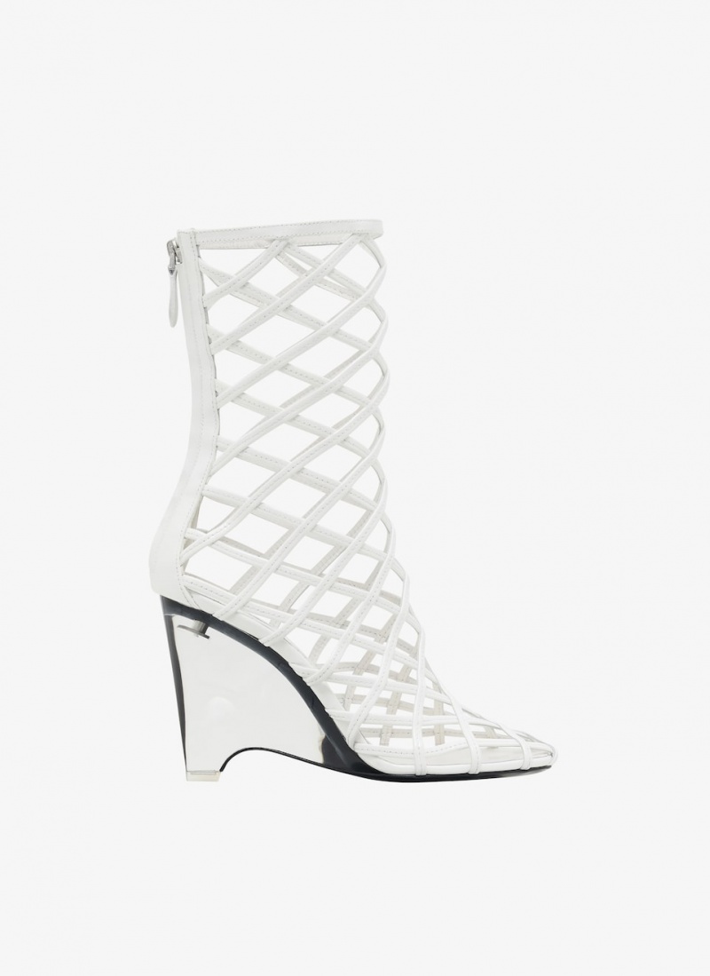 White Women\'s Alaia La Cage Wedge Boots Canada | E4B-0893