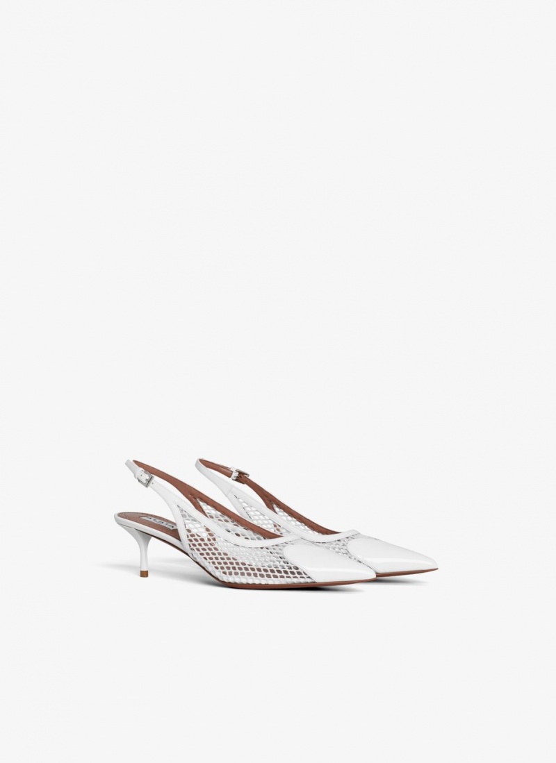 White Women's Alaia Le Cœur Slingbacks Pumps Canada | F8V-9377